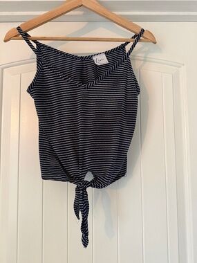 Olivia Rae Navy & White Striped Tie-Front Camisole